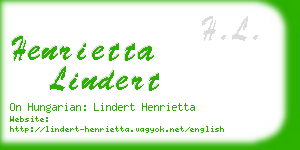 henrietta lindert business card